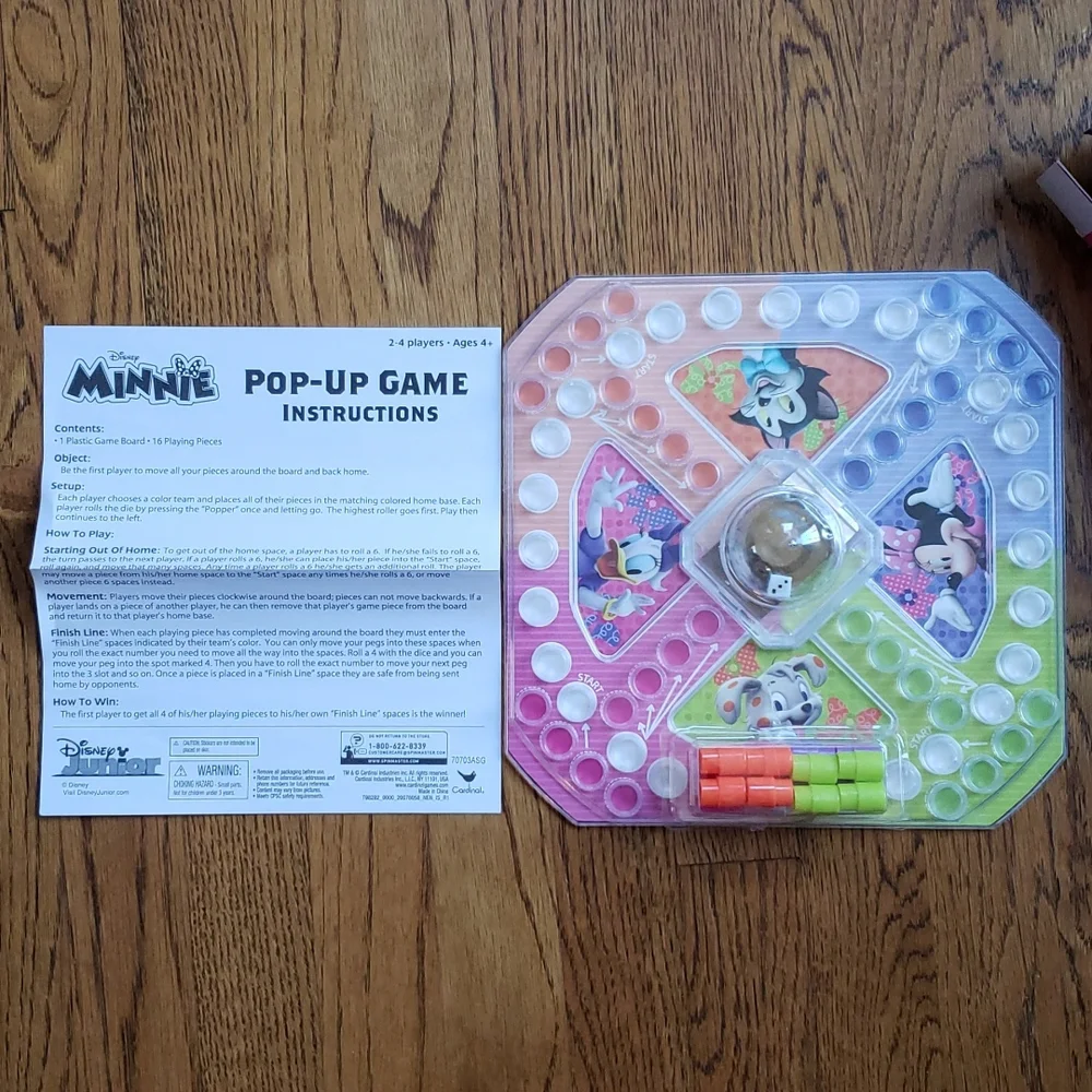 NEW Minnie Pop-Up Game Ages 4+ Disney Brand
